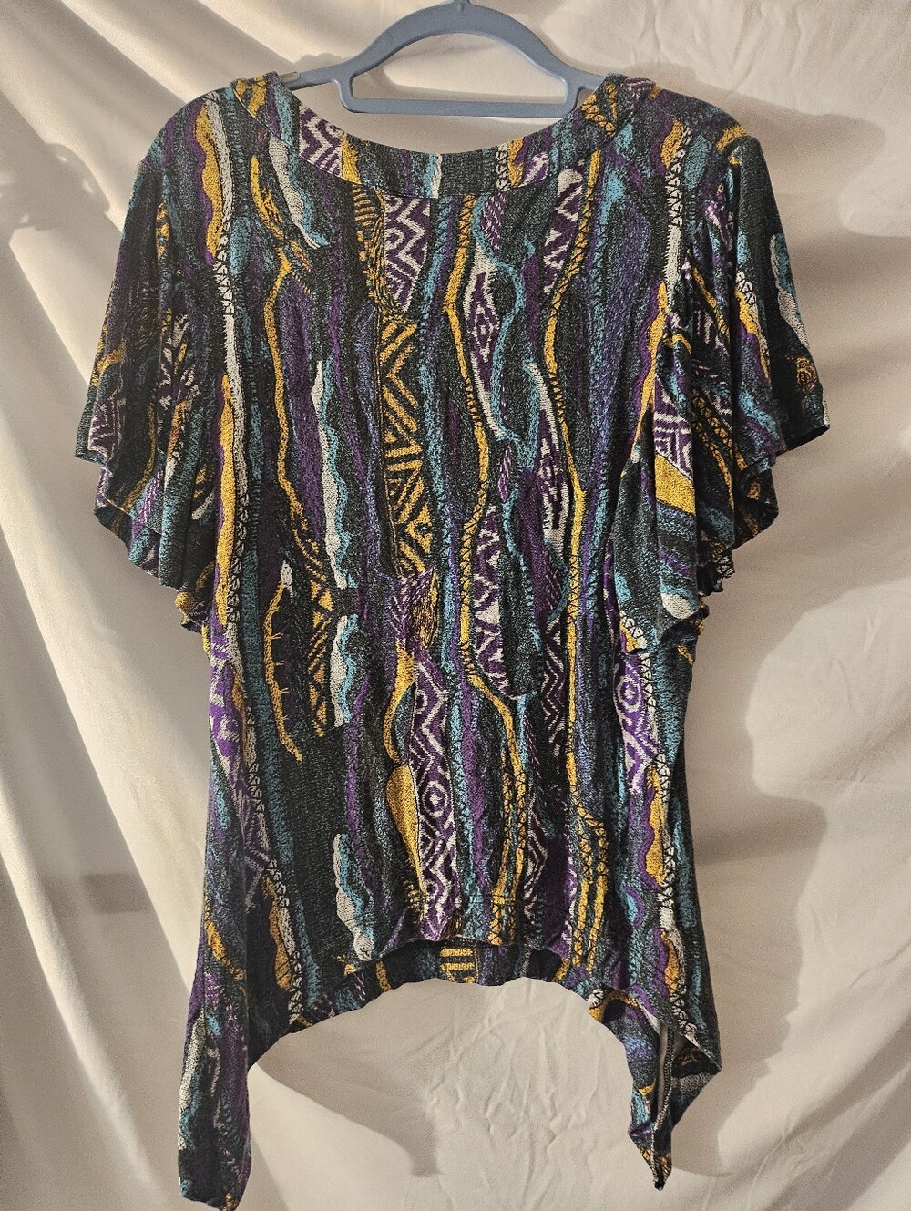 Vintage Coogi Women’s Rhinestone Logo Top Lg Y2K 90s Multicolor Abstract - Picture 5 of 9